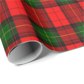 Papier Cadeau Festive Holiday Red et Green Scottish Plaid (Coin rond)