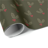 Papier Cadeau Festive Holly Flurry (Coin rond)