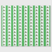 Papier Cadeau Festive Holly Green Stripes Noël (Plat)