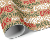 Papier Cadeau Festive Joyeux Noël (Coin rond)