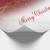 Papier Cadeau Festive "Joyeux Noël" flocons de neige ornements (Coin)