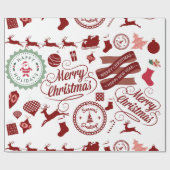 Papier Cadeau Festive Joyeux Noël Papier d'enveloppement (Plat)