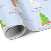 Papier Cadeau Festive Llama Christmas (Coin rond)