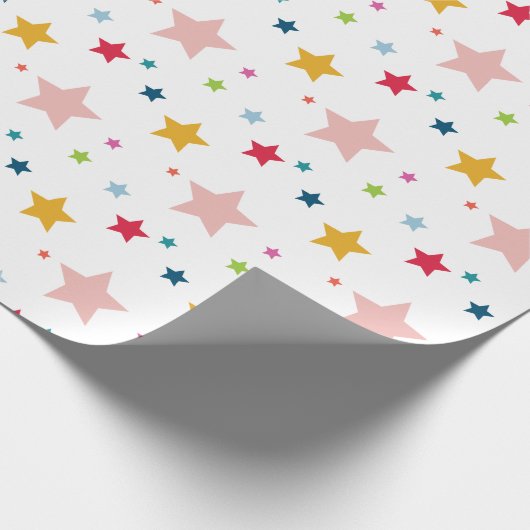 Papier Cadeau FESTIVE moderne audacieuse couleurs arc-en-ciel ét (Coin)