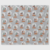 Papier Cadeau Festive Neige Globes Noël (Plat)