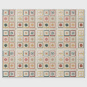 Papier Cadeau Festive Nine-Square Holiday Motif Design (Plat)