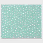 Papier Cadeau Festive Noël à la menthe étoiles dessinées à la ma (Plat)