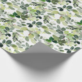 Papier Cadeau Festive Noël aquarelle feuillage (Coin)