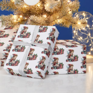 Papier Cadeau Festive Noël fabuleux elf carrelé motif