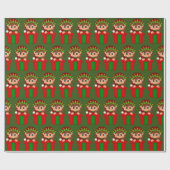 Papier Cadeau Festive Noël fille elf motif (Plat)