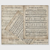 Papier Cadeau Festive Noël Partition Musique Compilation (Plat)