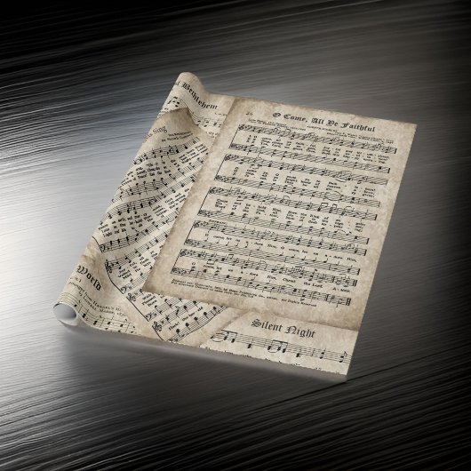 Papier Cadeau Festive Noël Partition Musique Compilation