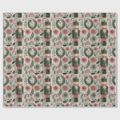 Papier Cadeau Festive Nutcracker in Pink & Green (Plat)