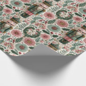 Papier Cadeau Festive Nutcracker in Pink & Green (Coin)