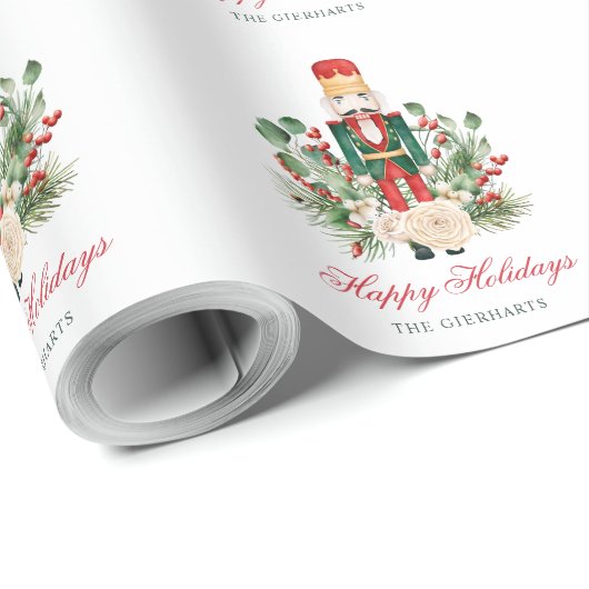 Papier Cadeau Festive Nutcracker Joyeux Noël (Coin rond)