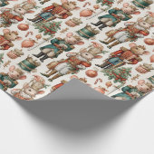 Papier Cadeau Festive Nutcracker Mice with Holiday Decor (Coin)