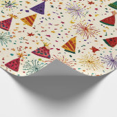 Papier Cadeau Festive Party Hats & Fireworks Seamless Pattern  (Coin)