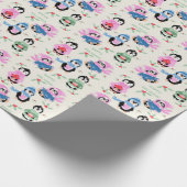 Papier Cadeau Festive Penguins Pattern Christmas Wrapping Paper (Coin)