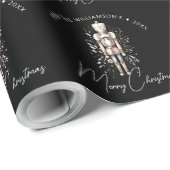 Papier Cadeau Festive Pink Gold Nutcracker Christmas Dark (Coin rond)