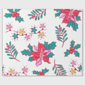 Papier Cadeau Festive Poinsettia Holiday (Plat)