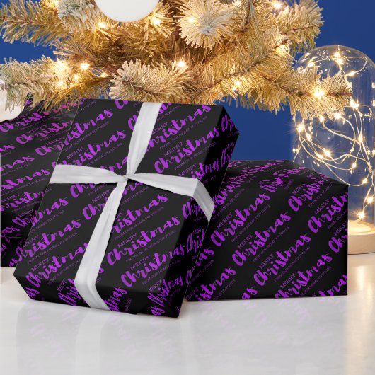 Papier Cadeau Festive Purple Foil Joyeux Noël (Vacances)