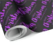 Papier Cadeau Festive Purple Foil Joyeux Noël (Coin rond)