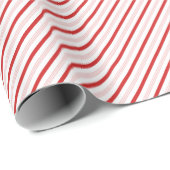 Papier Cadeau Festive Red and Pink Christmas Candy Cane Stripes (Coin rond)