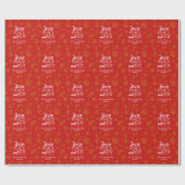 Papier Cadeau Festive Red Love, Peace and Joy with Snowflakes (Plat)