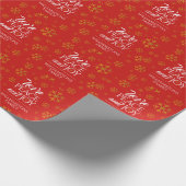 Papier Cadeau Festive Red Love, Peace and Joy with Snowflakes (Coin)