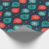 Papier Cadeau Festive Retro Mid-Century Mod Geometric Green Red (Coin)