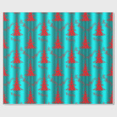 Papier Cadeau Festive Rouge et Aqua Be Joyeux Noël (Plat)