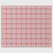 Papier Cadeau Festive Rouge Noir Classique Nordique Fair Isle Mo (Plat)