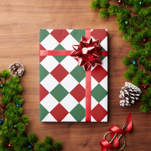 Papier Cadeau Festive Rouge Vert chèque Motif Noël (Cadeau de vacances)