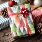 Papier Cadeau Festive Rustic Winter Trees