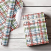 Papier Cadeau Festive Rustique Plaid hiver
