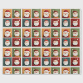 Papier Cadeau Festive Santa Pattern in Bright Blocks (Plat)