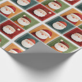 Papier Cadeau Festive Santa Pattern in Bright Blocks (Coin)