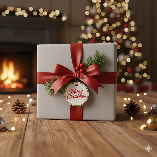 Papier Cadeau Festive Silver Glow Christmas Gift