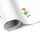 Papier Cadeau Festive Skeleton Guitar Player (Coin rond)