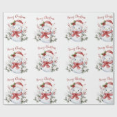 Papier Cadeau Festive Snowman Christmas Wrapping Paper (Plat)