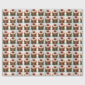 Papier Cadeau Festive Tambours de Noël Papier à envelopper (Plat)