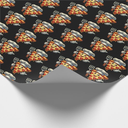 Papier Cadeau Fête à pizza carrelée magnifique (Coin)