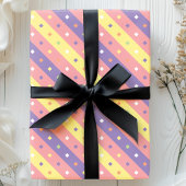Papier Cadeau Fête à Rayures Confettis