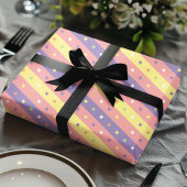 Papier Cadeau Fête à Rayures Confettis
