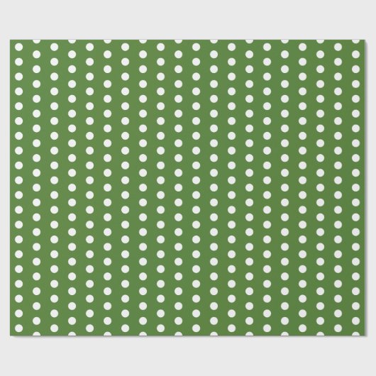 Papier Cadeau Fête aux pois verts et blancs (Plat)