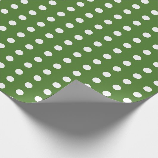 Papier Cadeau Fête aux pois verts et blancs (Coin)