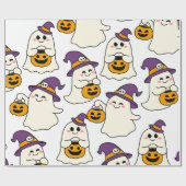 Papier Cadeau fête avec halloweens (Plat)