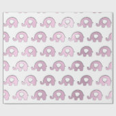 Papier Cadeau Fête Baby shower éléphant Favoriser le Coeur Rose (Plat)