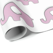 Papier Cadeau Fête Baby shower éléphant Favoriser le Coeur Rose (Coin rond)