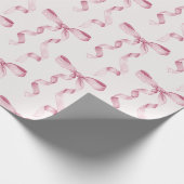 Papier Cadeau Fête bébé avec un nœud rose ou enterrement de vie  (Coin)